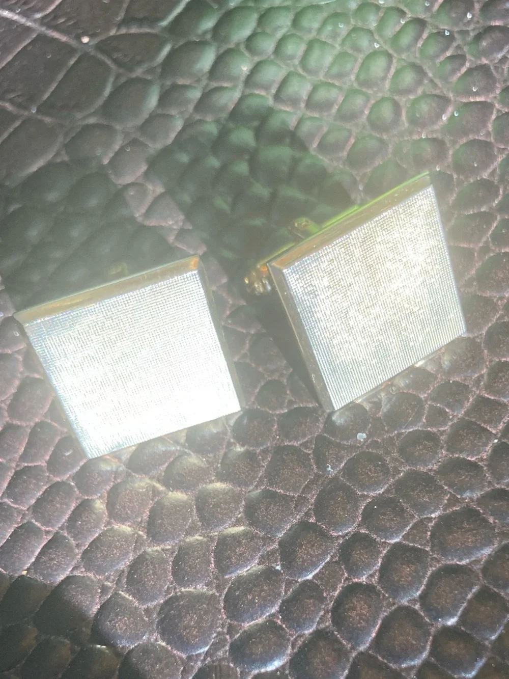 Vintage Hickok Gold Tone Square Cufflinks Classic Mid Century